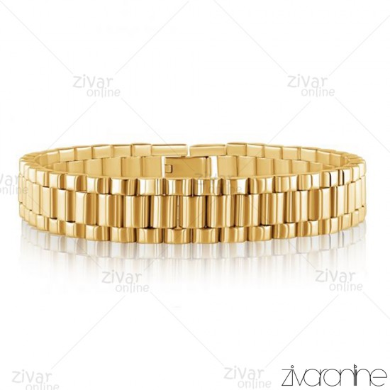 دستبند رولکس طلایی مردانه