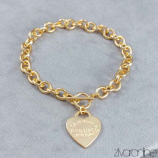 دستبند زنانه مدل تیفانی طلایی 40124