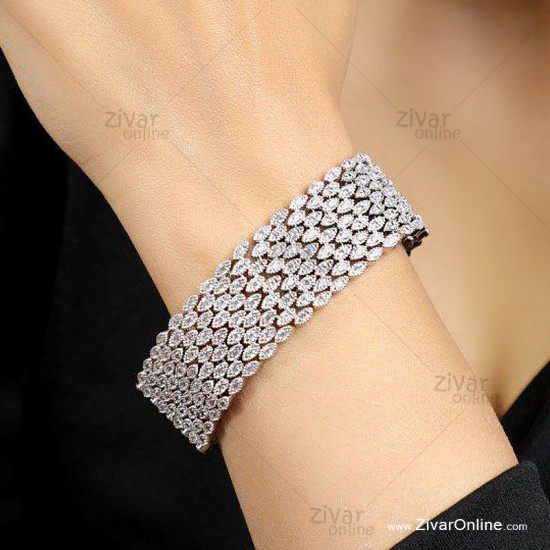 دستبند استیل طرح جواهر